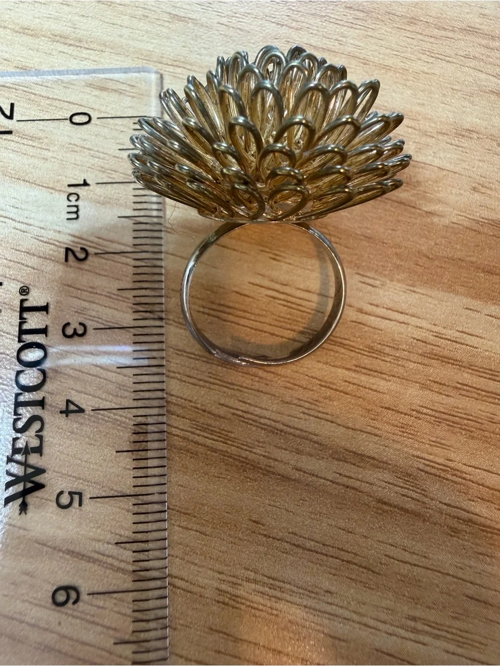 Gold Floral Statement Ring - Women Accessories